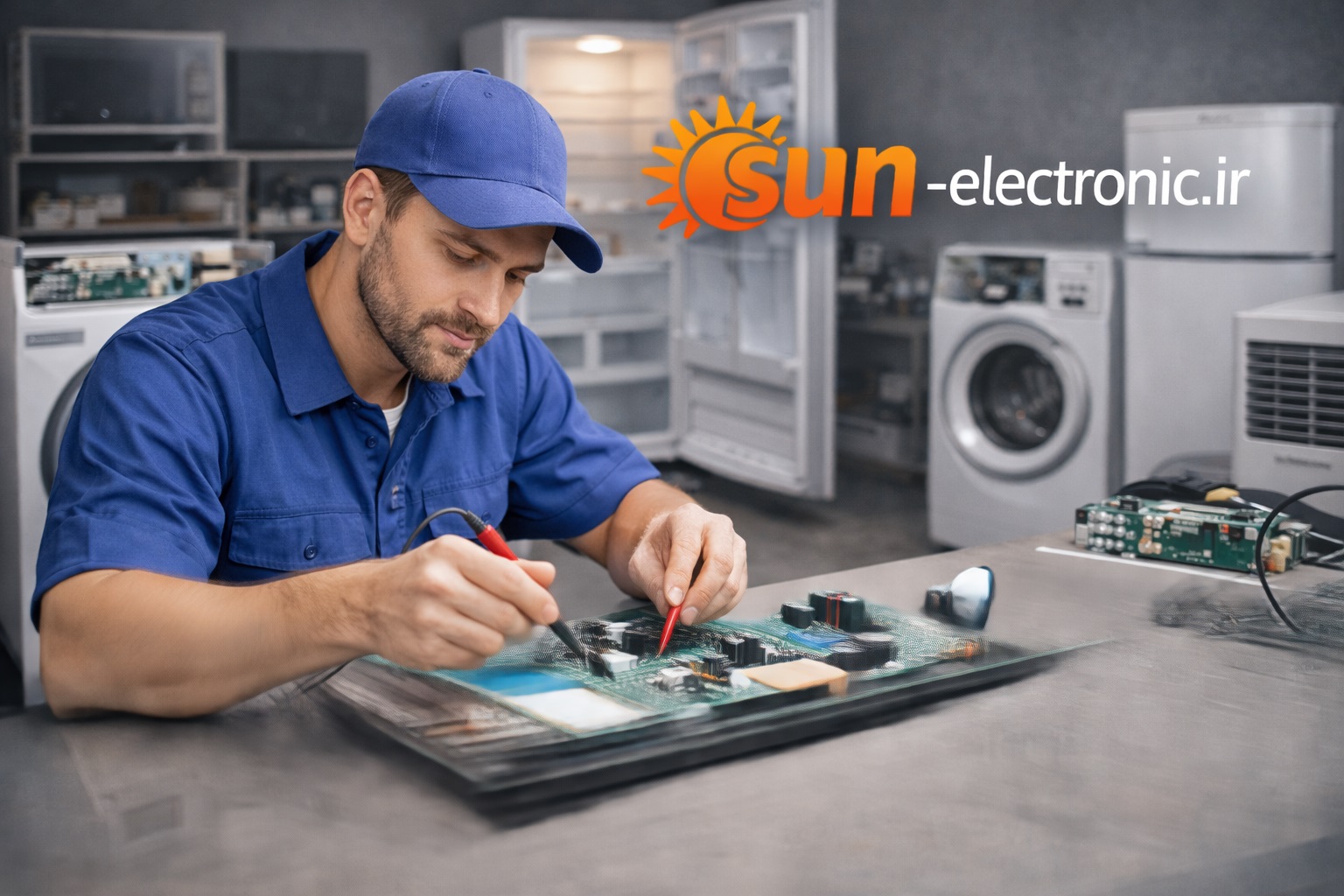 تعمیر برد لوازم خانگی (یخچال، کولر، لباسشویی و ...)